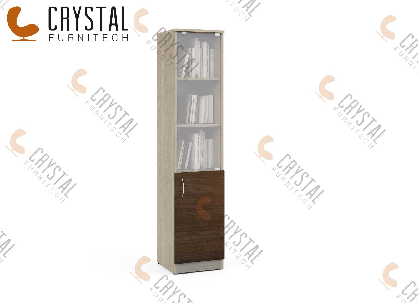 (CRYSTAL) Tall Book Rack - Half Glass