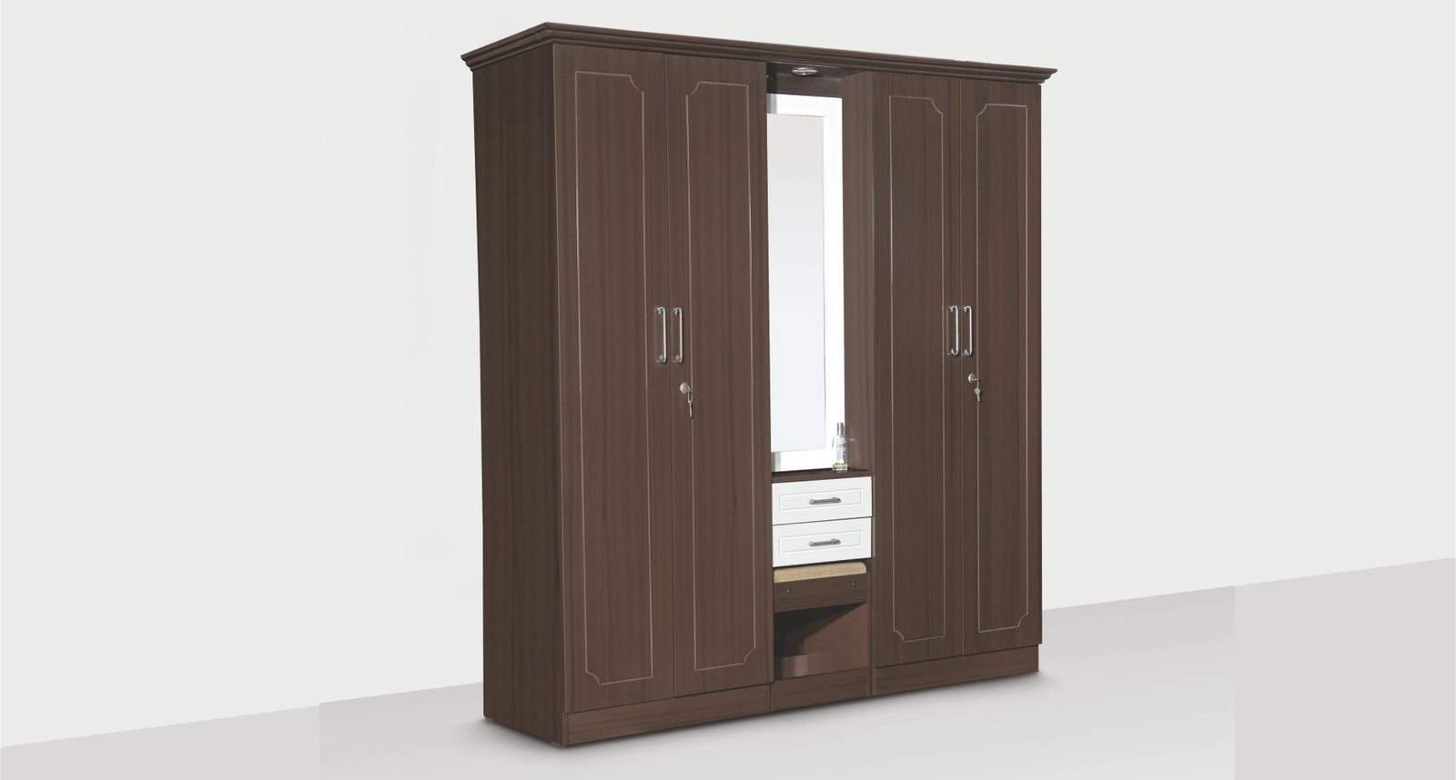 (SMARTWOOD) 4AL 4 Door Wardrobe with With Dresser