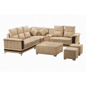 (ALDER) Mahal L Shape (With Center Table & Puffy)