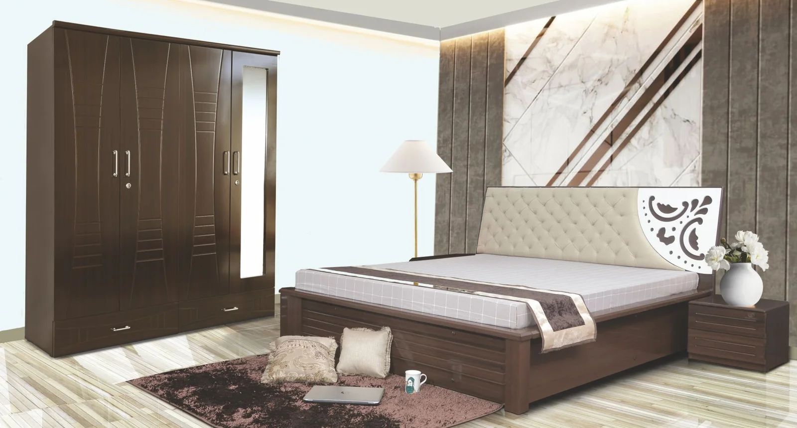 (SMARTWOOD) Moon Hydraulic Queen Bed