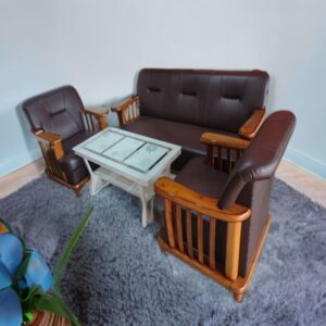 (SAMRAT) Teak Wood Sofa (3 + 1 + 1)