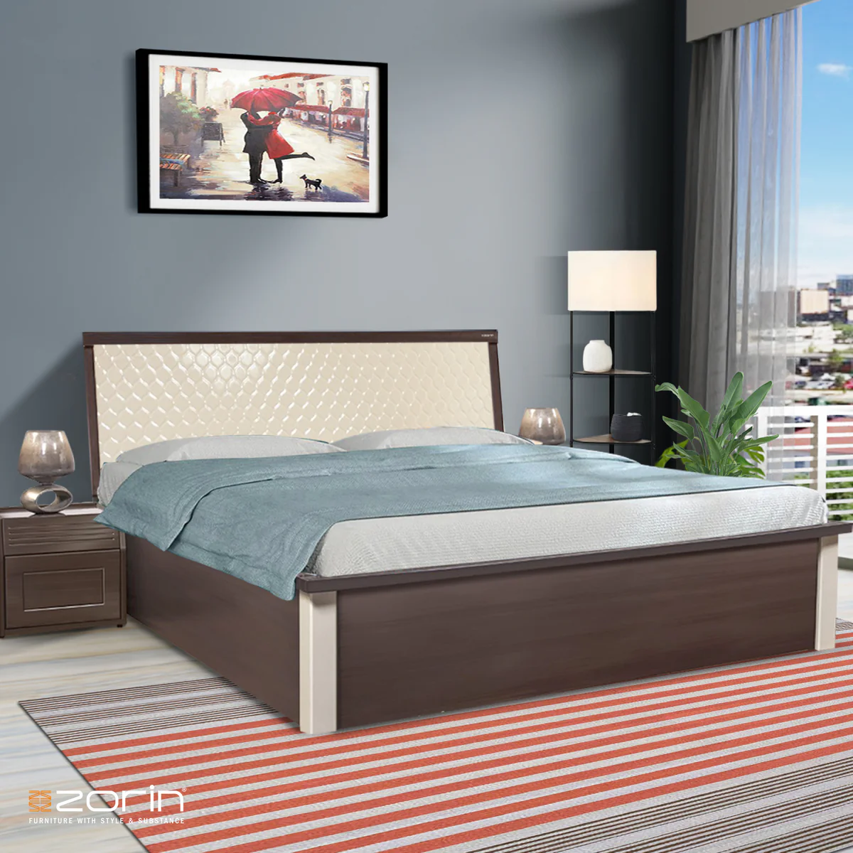 (ZORIN) Honeycomb King Bed