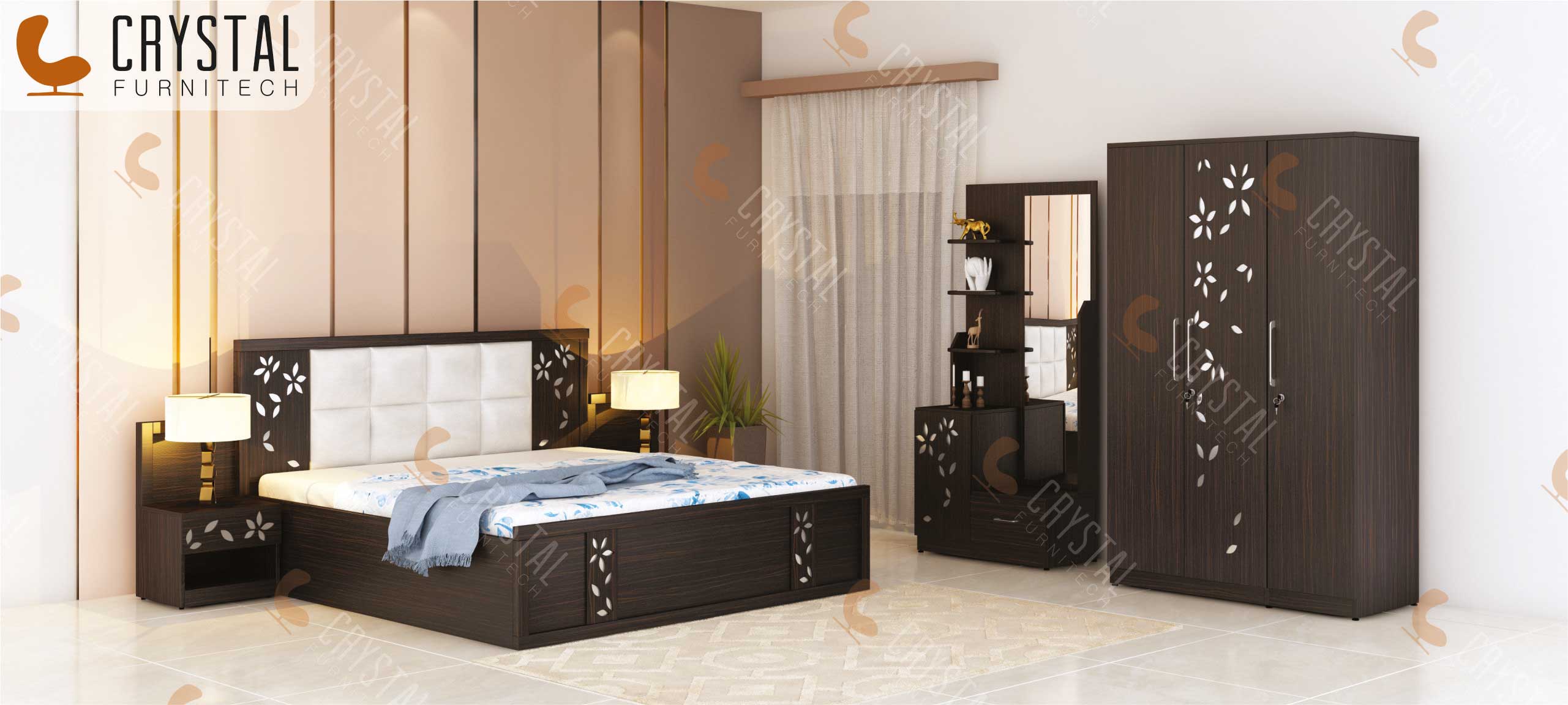 (CRYSTAL) Silver Mound Bed With New Hydraulic