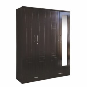 (SMARTWOOD) Eco 4 Door Wardrobe with Glass