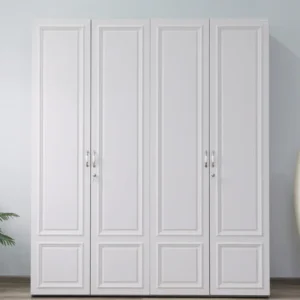 (KOSMO) Laurel Modern 4 Door Wardrobe in Grey Finish