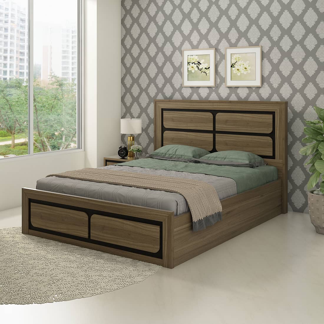 (KOSMO) Dublin King Size Bed Pull Out Storage