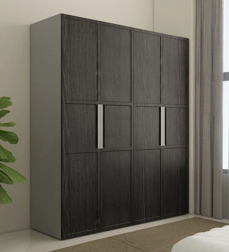 (KOSMO) Sonata Modern 4 Door Wardrobe in Textured Grey Finish