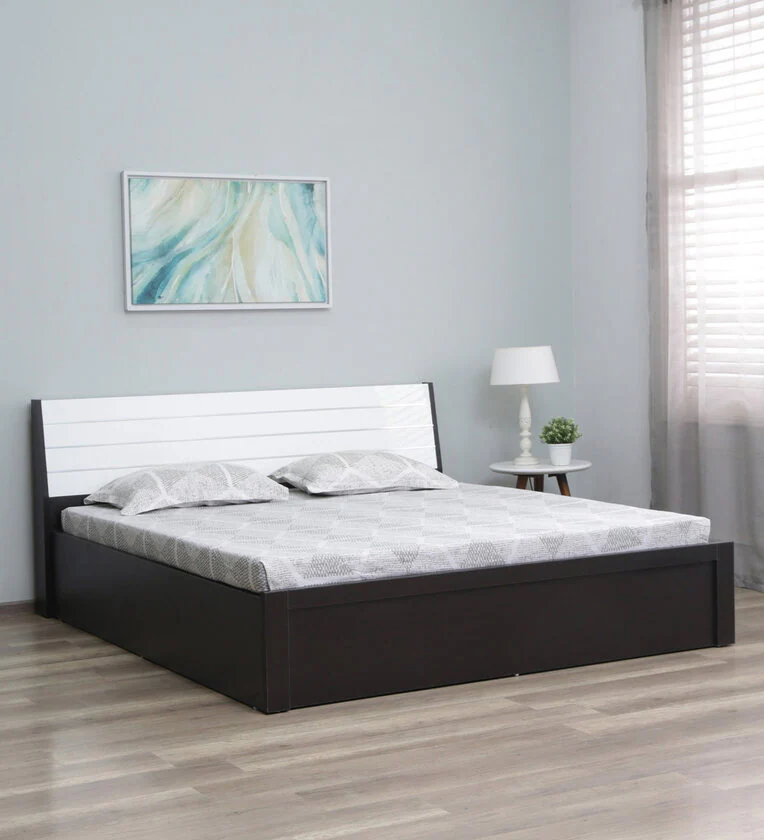 (KOSMO) Viva King Size Bed Wenge Finish with Hydraulic Storage